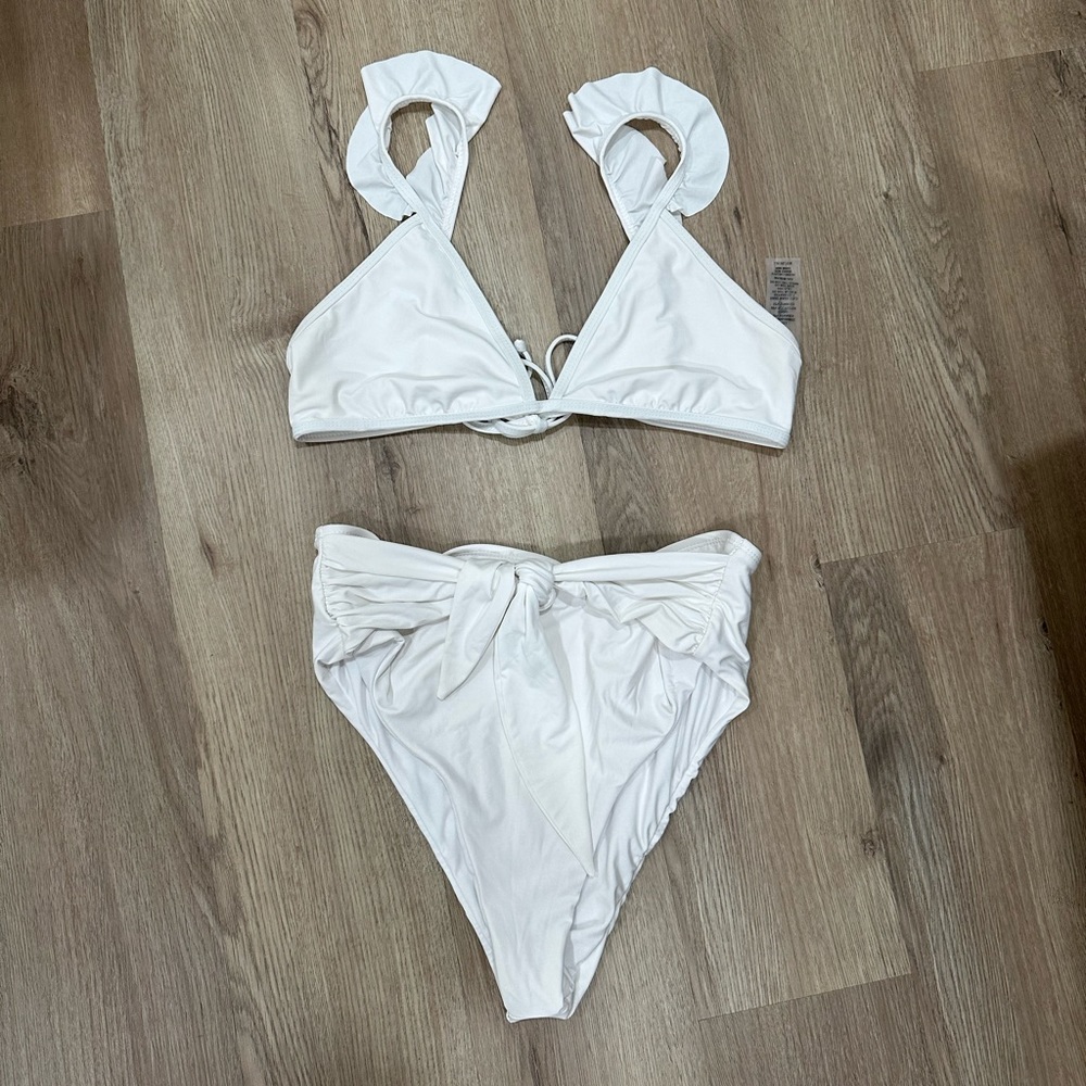 White high waisted bikini